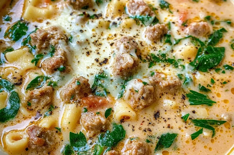 Creamy Parmesan Italian Sausage Ditalini Soup