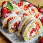 Creative & Cute Strawberry Shortcake Sushi Roll Dessert Recipe
