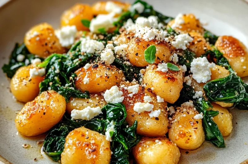 Crispy Gnocchi With Spinach And Feta