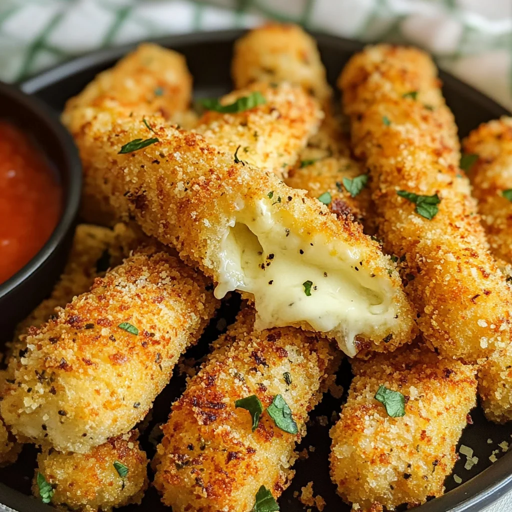 Crispy Homemade Air Fryer Mozzarella Sticks