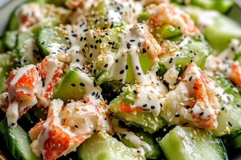Easy California Roll Cucumber Salad