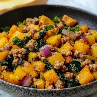 Healthy Roasted Butternut Squash with Ground Turkey