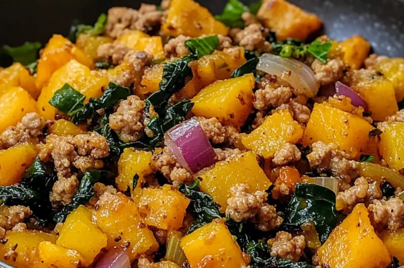 Healthy Roasted Butternut Squash with Ground Turkey
