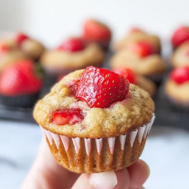 Healthy Strawberry Banana Yogurt Muffins
