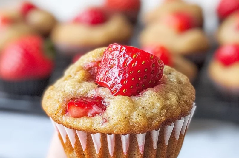 Healthy Strawberry Banana Yogurt Muffins