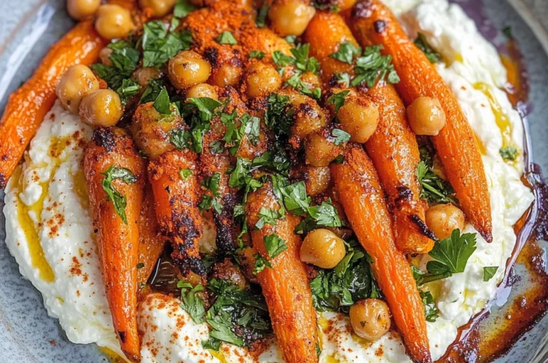 Honey Harissa Carrots With Whipped Feta