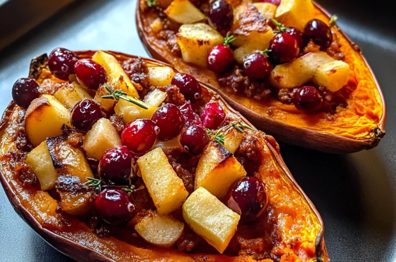 Indulge in Cranberry Apple Twice-Baked Sweet Potatoes This Fall!
