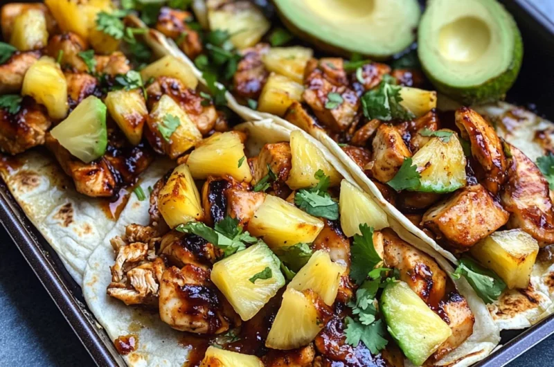 One Pan Chicken & Pineapple Tacos