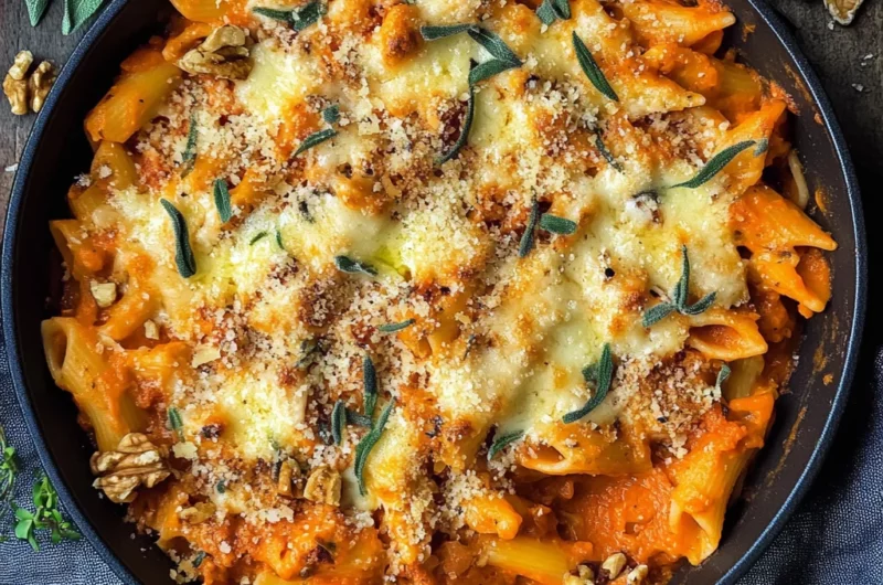Pasta Bake with Pumpkin Tomato Sauce