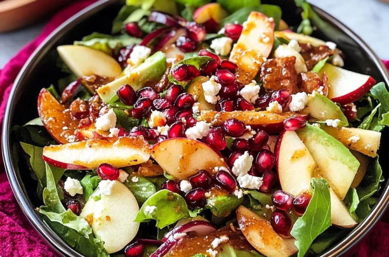 Pomegranate Christmas Salad with Honey Mustard Dressing