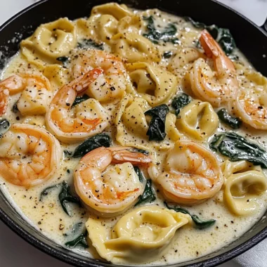 Shrimp Tortellini with Garlic Sauce