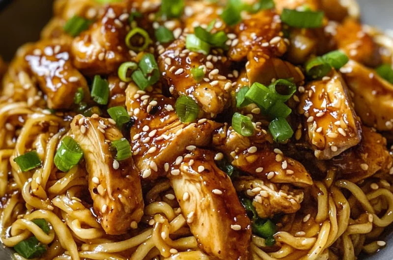 Sticky Garlic Chicken Noodles
