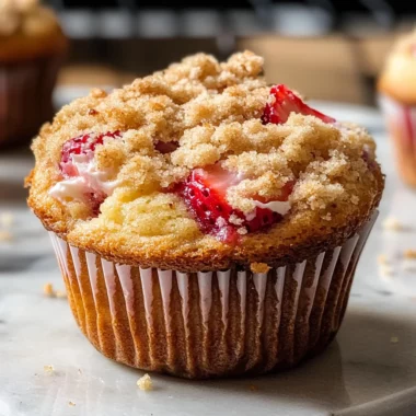 Strawberry Cream Cheese Muffins with Streusel Crumb Topping