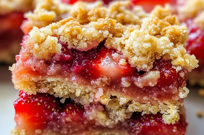 Strawberry Oatmeal Crumble Bars