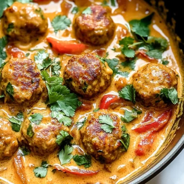 Thai Turkey Meatballs In Coconut Curry Sauce