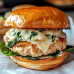 White Cheddar and Spinach Chicken Burgers