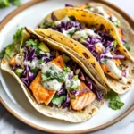 Air Fryer Salmon Tacos with Slaw