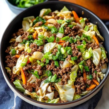 Chinese Ground Beef and Cabbage Stir-Fry