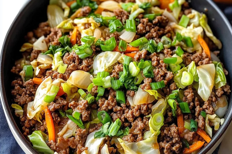 Chinese Ground Beef and Cabbage Stir-Fry