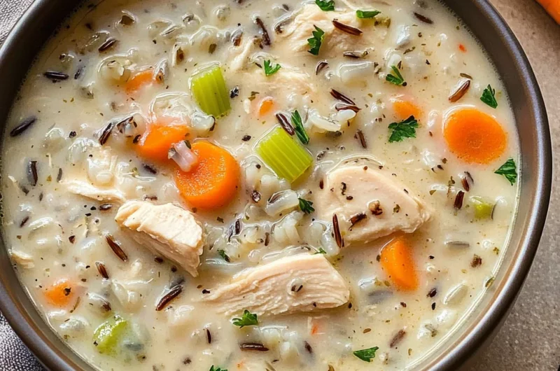 Creamy Crockpot Chicken Wild Rice Soup