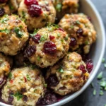Festive Cranberry Turkey Stuffing Balls