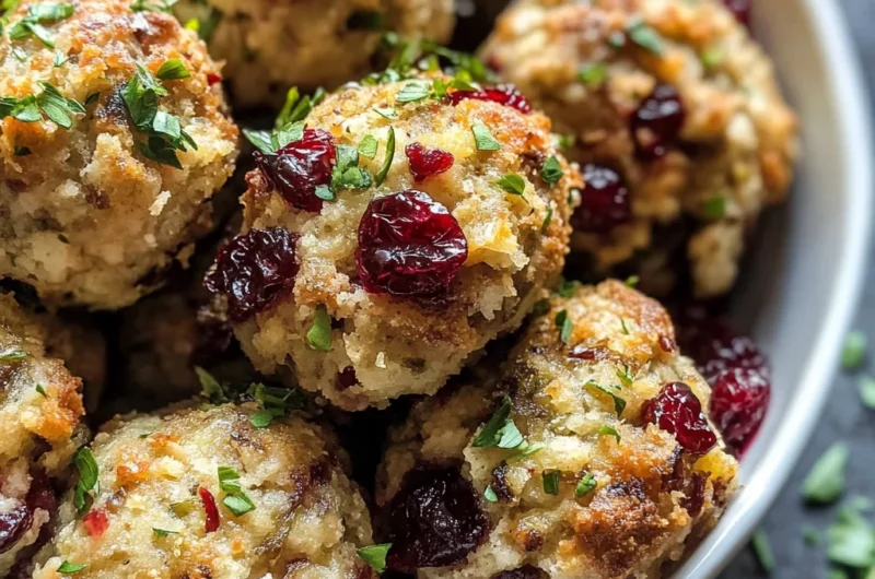 Festive Cranberry Turkey Stuffing Balls