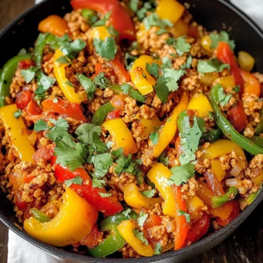 Ground turkey and peppers