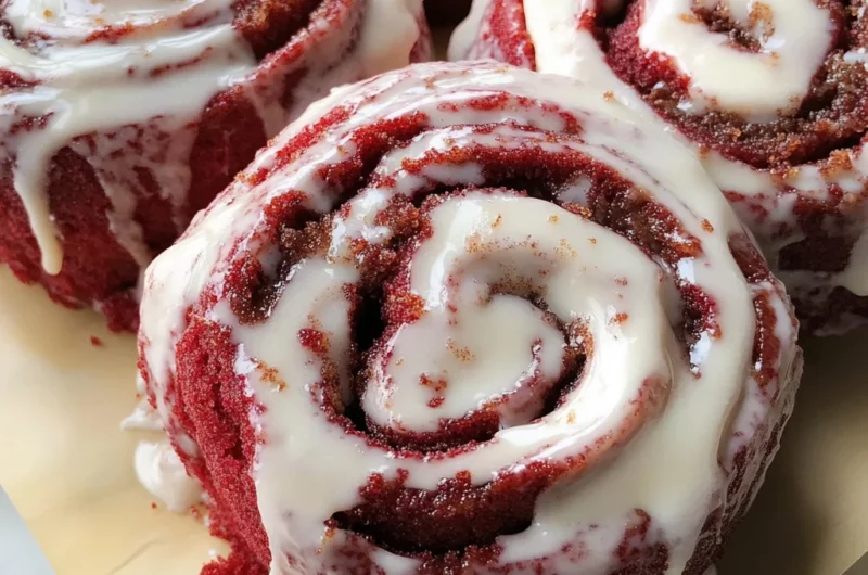 Heavenly Red Velvet Cinnamon Rolls