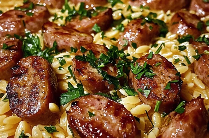 One-Pot Garlic Butter Sausage and Orzo