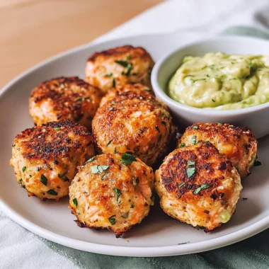 Salmon Balls with Creamy Avocado Sauce
