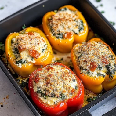 Spinach Ricotta Stuffed Peppers
