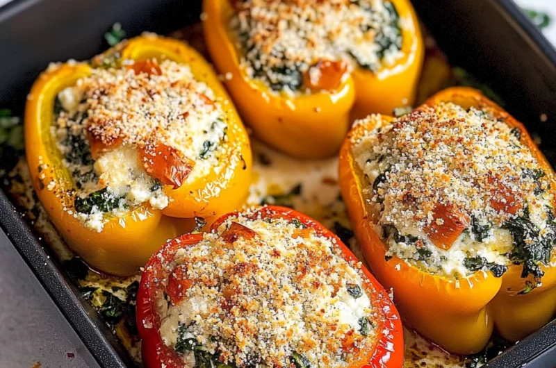 Spinach Ricotta Stuffed Peppers