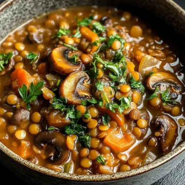 Vegan Lentil Mushroom Stew