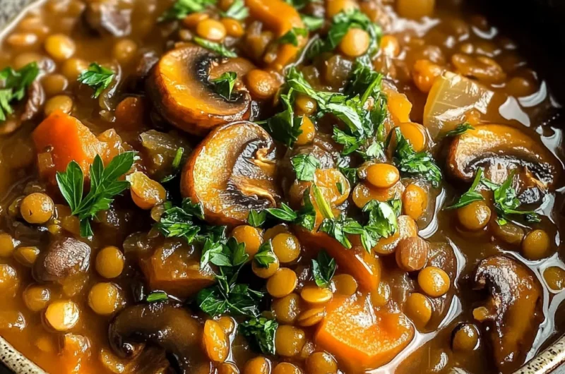 Vegan Lentil Mushroom Stew