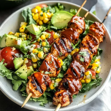 BBQ Chicken Skewer Salad