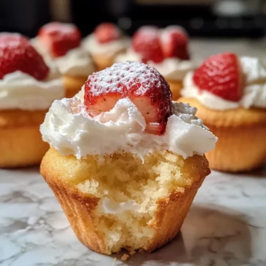 Bourbon Strawberry Angel Food Cupcakes - Alrightwithme