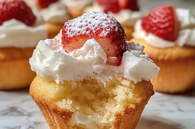 Bourbon Strawberry Angel Food Cupcakes - Alrightwithme