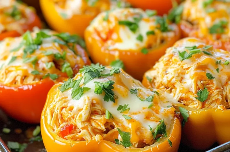 Buffalo Chicken Baby Bell Peppers