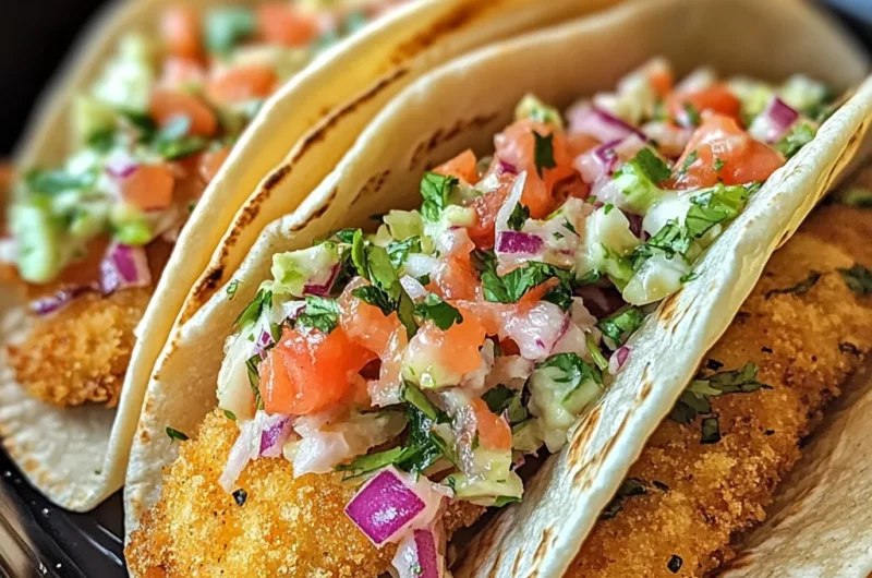 Crispy Fish Tacos with Cilantro Lime Slaw