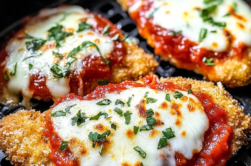 Crispy Healthy Chicken Parmesan - Air Fryer Recipe