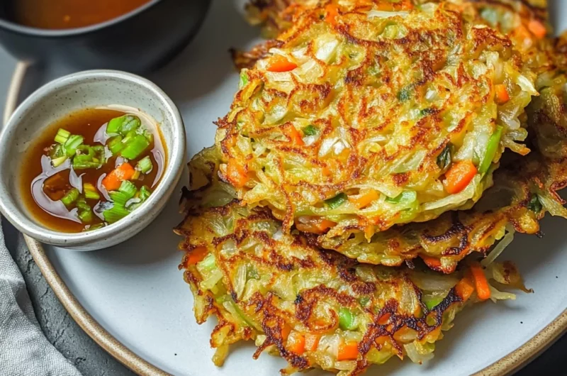 Crispy Vegetable Pancakes with Asian Dipping Sauce