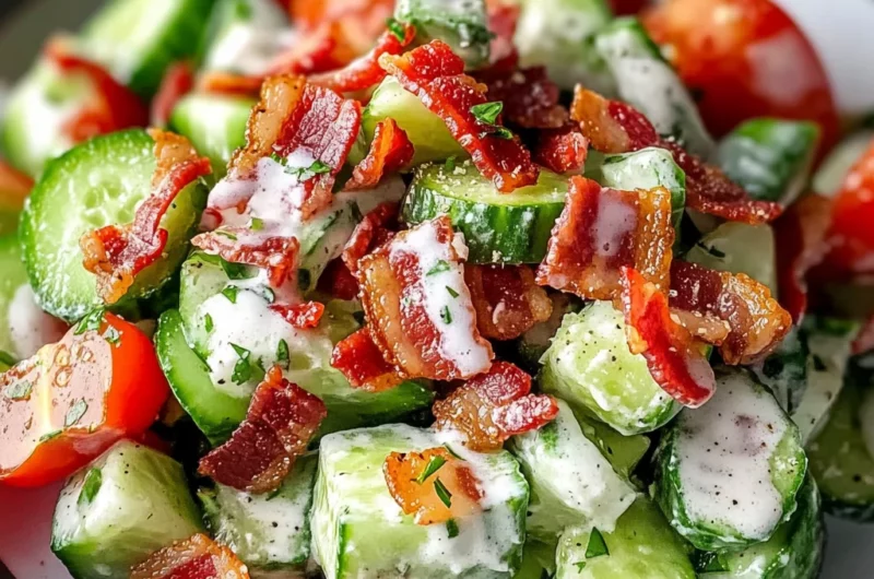 Crunchy Cucumber Salad with Bacon