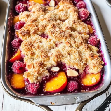 Easy Peach and Raspberry Cobbler