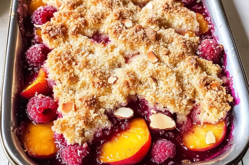 Easy Peach and Raspberry Cobbler