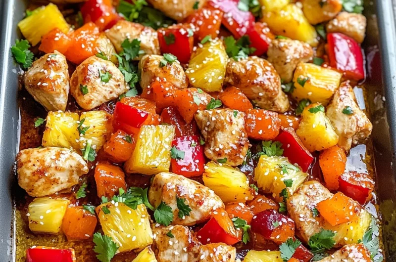 Hawaiian Chicken Sheet Pan Meal (Whole30, Paleo, Low Carb)