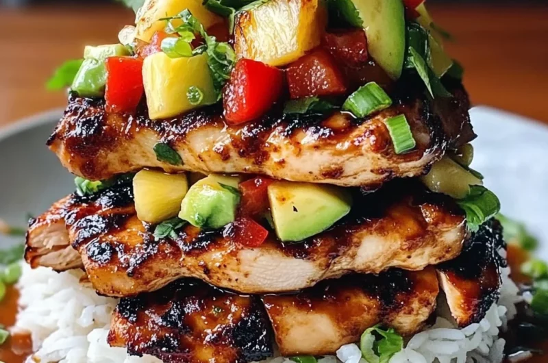 Hawaiian Huli Huli Chicken Stack