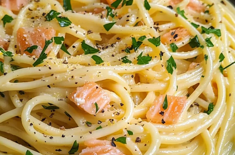 Lemon Butter Salmon Pasta