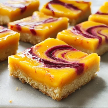 Mango Bars with Raspberry Swirl