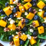 Mango Salad with Spinach and Blueberries
