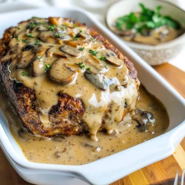 Meatloaf with Mushroom Gravy